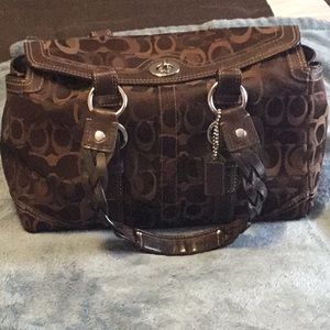 Brown coach Purse w/ brown leather straps